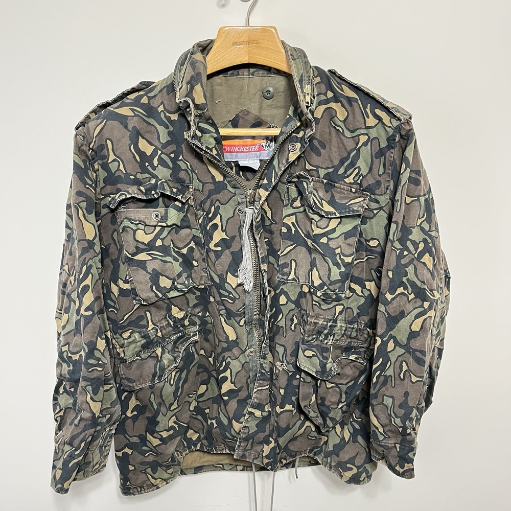 Vintage Camo Detroit Chore‎ Jacket Adult Medium 80s Winchester Unlined Hunting